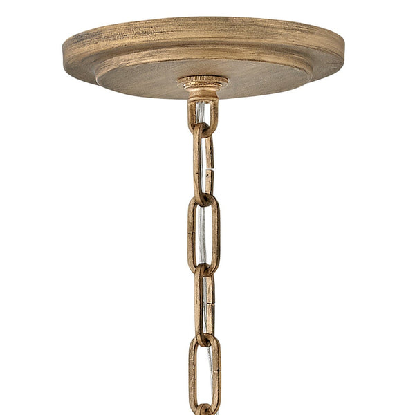 Dune 25" Six Lights Medium Single Tier Chandelier, Burnished Gold / Soft White Sea Glass