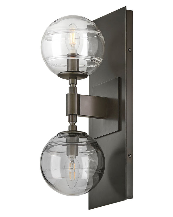 Oberon 7" Two Lights Medium Sconce, Black Oxide