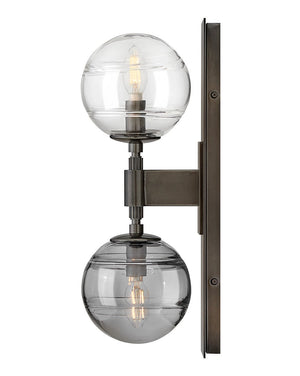 Oberon 7" Two Lights Medium Sconce, Black Oxide