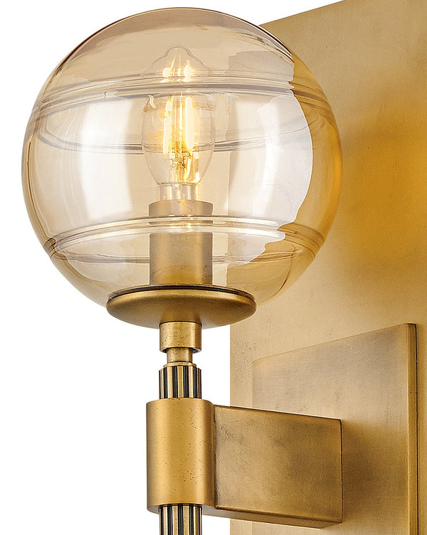 Oberon 7" Two Lights Medium Sconce, Heritage Brass