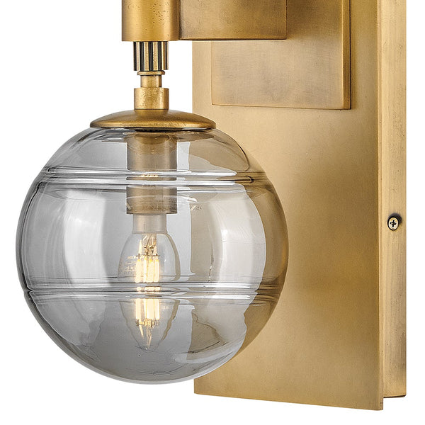 Oberon 7" Two Lights Medium Sconce, Heritage Brass