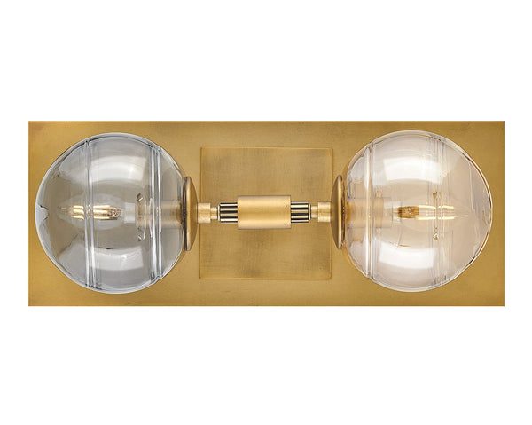 Oberon 7" Two Lights Medium Sconce, Heritage Brass