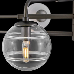 Oberon 48" Eight Lights Large Adjustable Single Tier Chandelier, Black Oxide