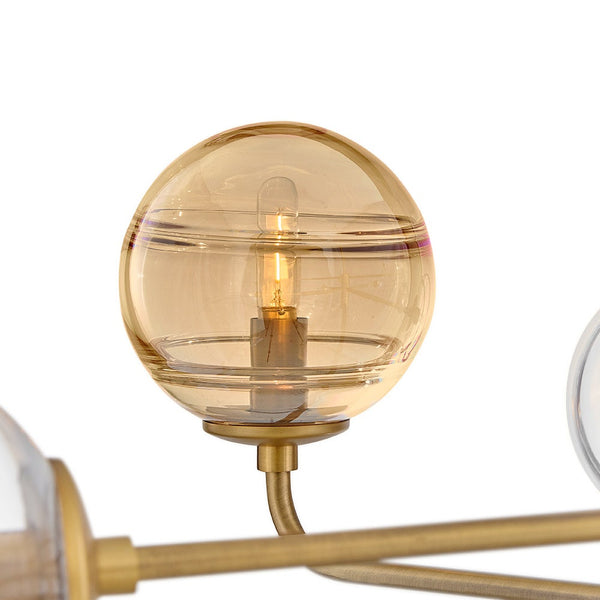 Oberon 48" Eight Lights Large Adjustable Single Tier Chandelier, Heritage Brass