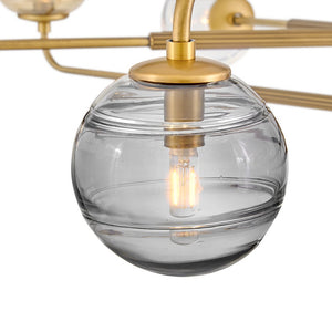 Oberon 48" Eight Lights Large Adjustable Single Tier Chandelier, Heritage Brass