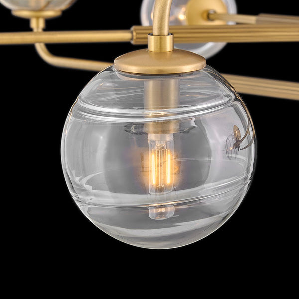 Oberon 48" Eight Lights Large Adjustable Single Tier Chandelier, Heritage Brass