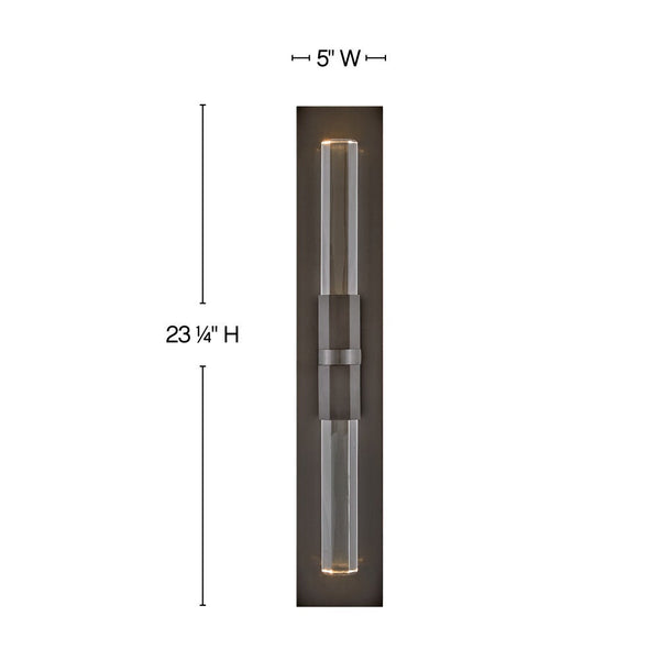 Cecily 5" Two Lights Large LED Sconce, Black Oxide
