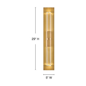 Cecily 5" Two Lights Large LED Sconce, Heritage Brass