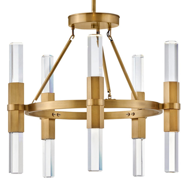 Cecily 26" Medium Single Tier Chandelier, Heritage Brass