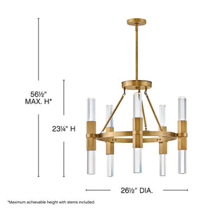 Cecily 26" Medium Single Tier Chandelier, Heritage Brass