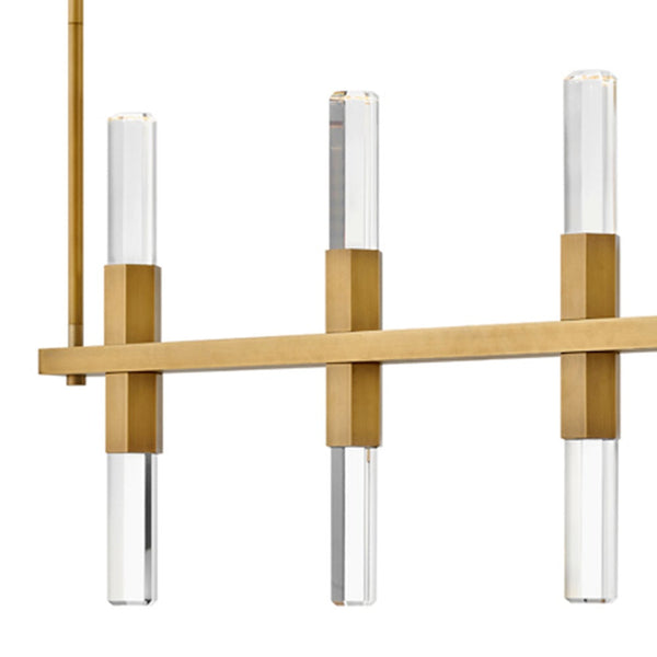 Cecily 54" Ten Lights Large LED Linear, Heritage Brass