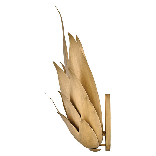 Agave 12" Two Lights Large Sconce, Burnished Gold