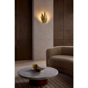 Agave 12" Two Lights Large Sconce, Burnished Gold