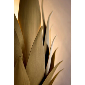 Agave 12" Two Lights Large Sconce, Burnished Gold