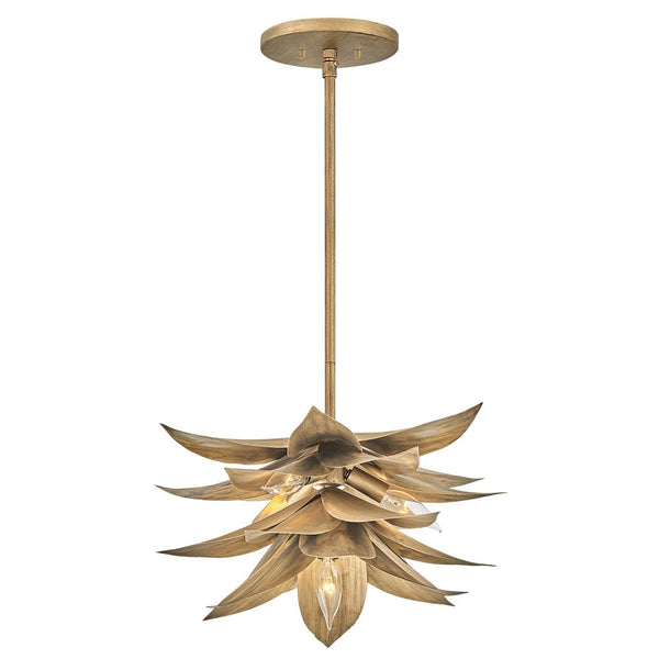 Agave 16" Four Lights Large Convertible Pendant, Burnished Gold