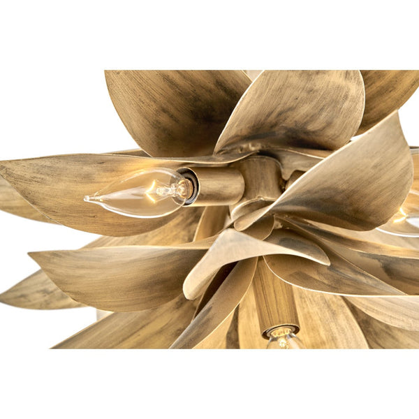 Agave 16" Four Lights Large Convertible Pendant, Burnished Gold