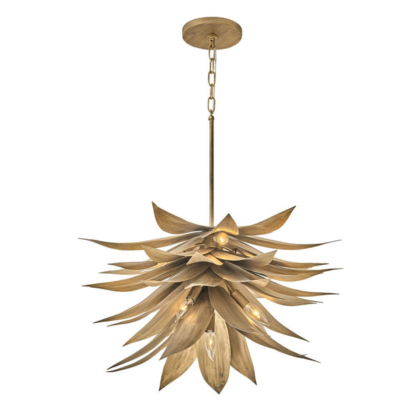 Agave 26" Seven Lights Medium Single Tier Chandelier, Burnished Gold