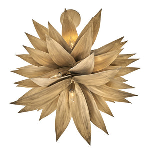 Agave 26" Seven Lights Medium Single Tier Chandelier, Burnished Gold