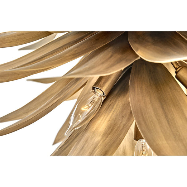 Agave 26" Seven Lights Medium Single Tier Chandelier, Burnished Gold