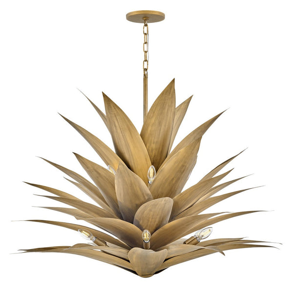 Agave 45" Twelve Lights Large Multi Tier, Burnished Gold