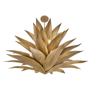Agave 45" Twelve Lights Large Multi Tier, Burnished Gold
