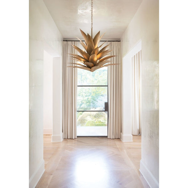Agave 45" Twelve Lights Large Multi Tier, Burnished Gold