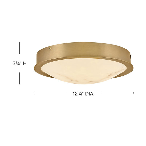 Cava 13" Small Flush Mount, Lacquered Brass
