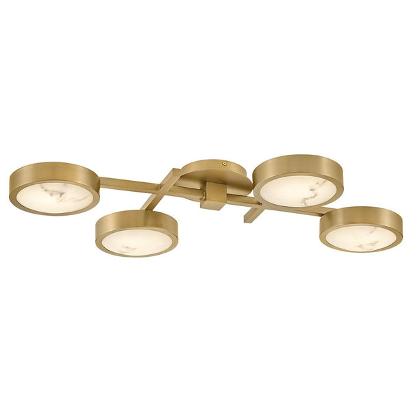 Cava 30" Large Flush Mount, Lacquered Brass