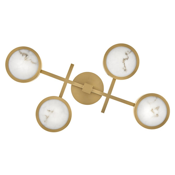 Cava 30" Large Flush Mount, Lacquered Brass