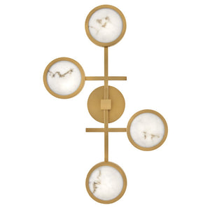 Cava 30" Large Flush Mount, Lacquered Brass