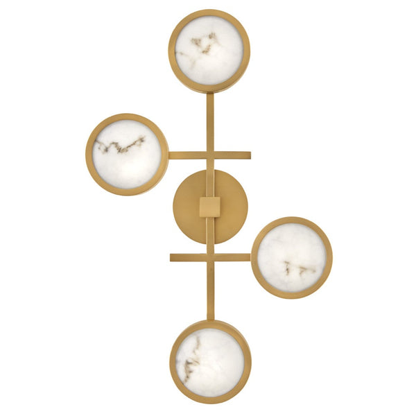 Cava 30" Large Flush Mount, Lacquered Brass