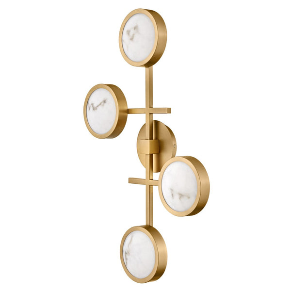 Cava 30" Large Flush Mount, Lacquered Brass