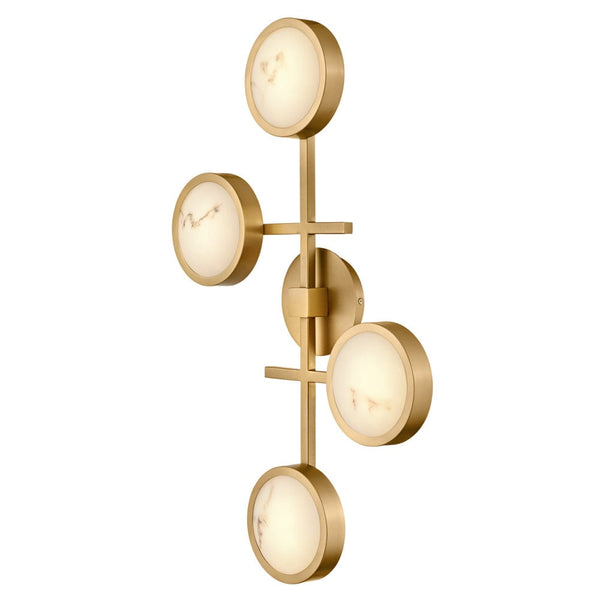 Cava 30" Large Flush Mount, Lacquered Brass