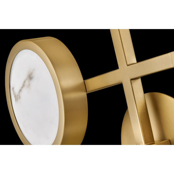 Cava 30" Large Flush Mount, Lacquered Brass