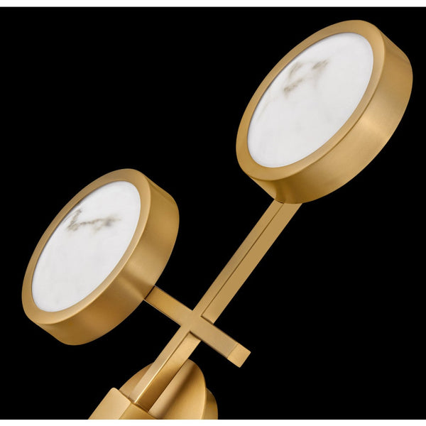 Cava 30" Large Flush Mount, Lacquered Brass