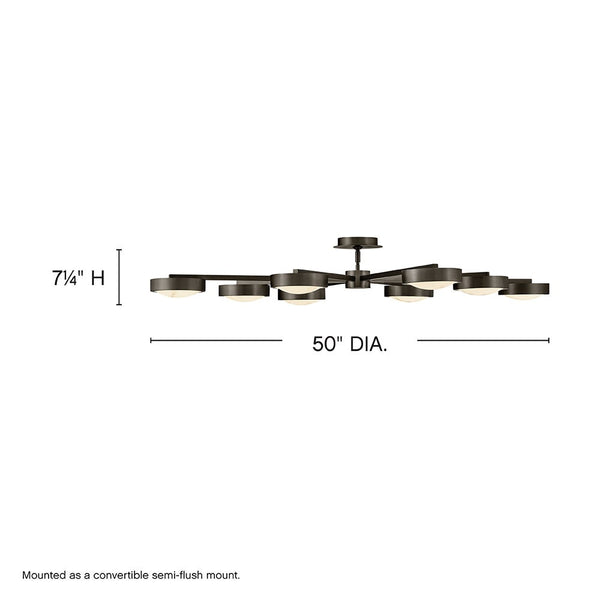 Cava 50" Large Convertible Semi-Flush Mount, Black Oxide