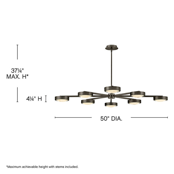 Cava 50" Large Convertible Semi-Flush Mount, Black Oxide