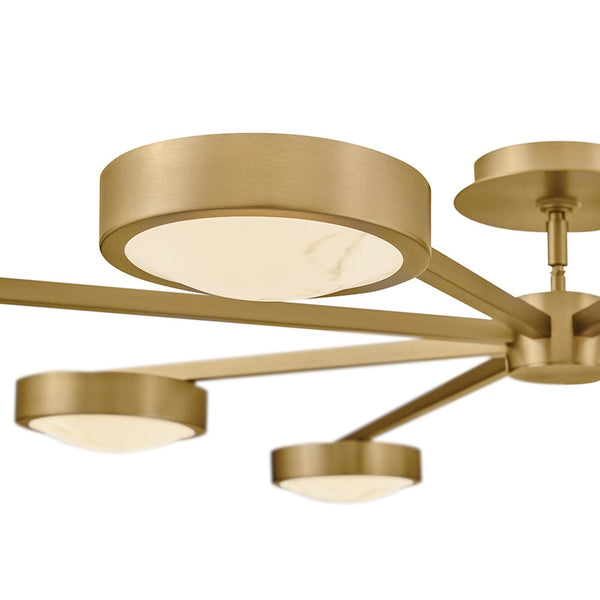 Cava 50" Large Convertible Semi-Flush Mount, Lacquered Brass