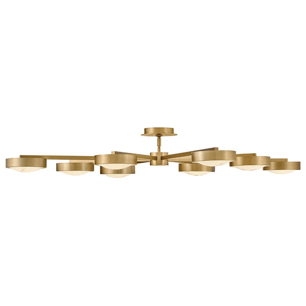 Cava 50" Large Convertible Semi-Flush Mount, Lacquered Brass
