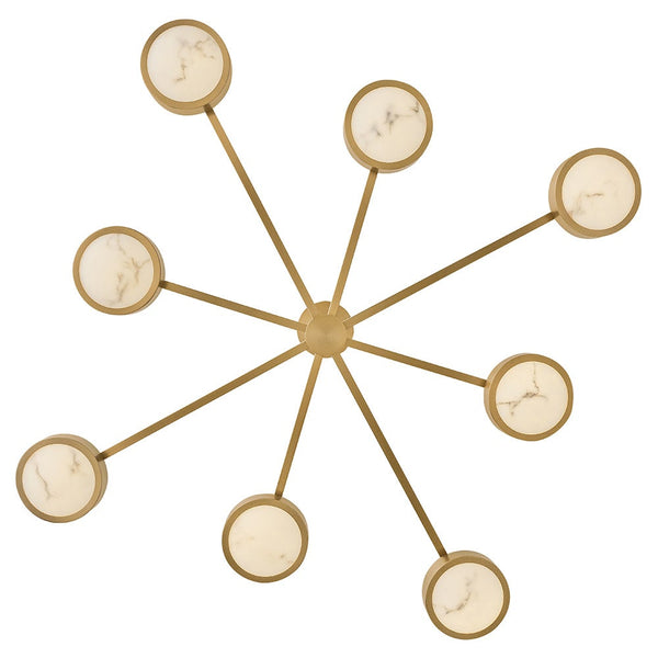 Cava 50" Large Convertible Semi-Flush Mount, Lacquered Brass