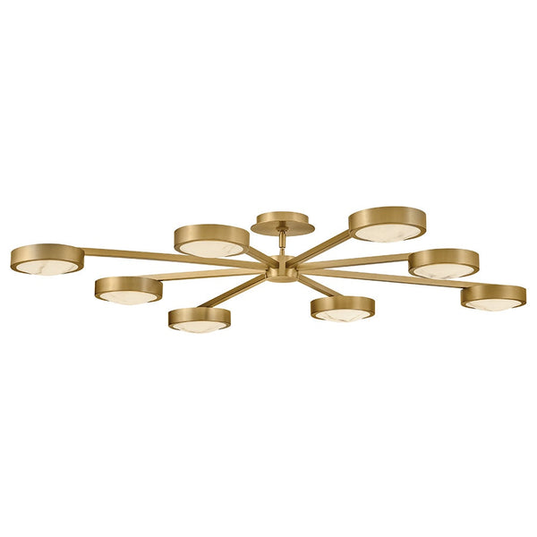 Cava 50" Large Convertible Semi-Flush Mount, Lacquered Brass