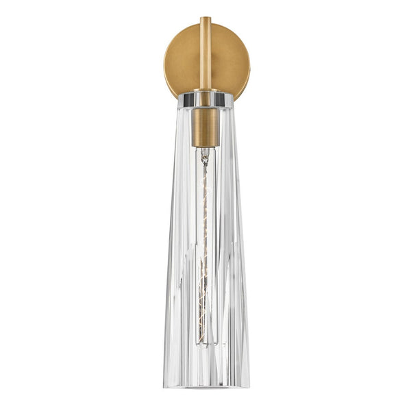 Cosette 5" Large Single Light Sconce, Heritage Brass / Clear Crystal