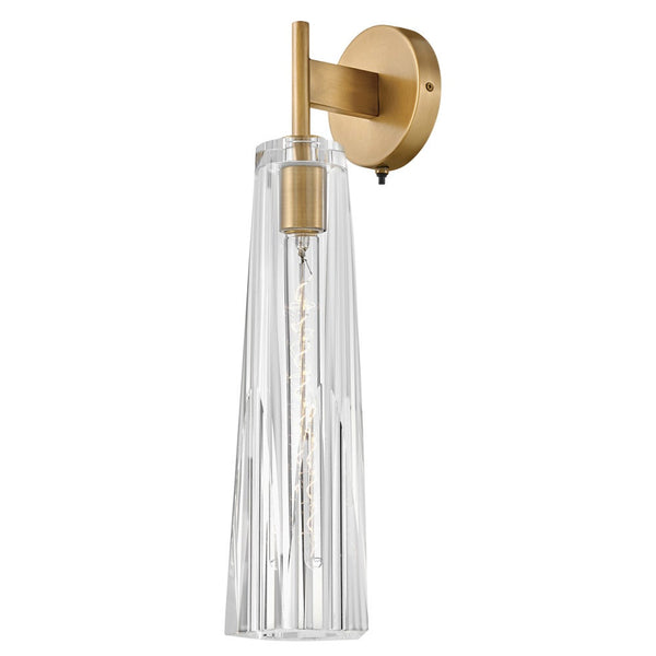 Cosette 5" Large Single Light Sconce, Heritage Brass / Clear Crystal