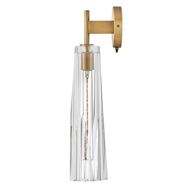 Cosette 5" Large Single Light Sconce, Heritage Brass / Clear Crystal