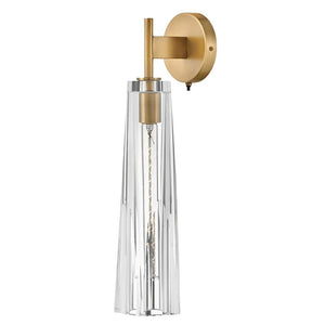 Cosette 5" One Light Large Sconce, Heritage Brass / Clear Crystal