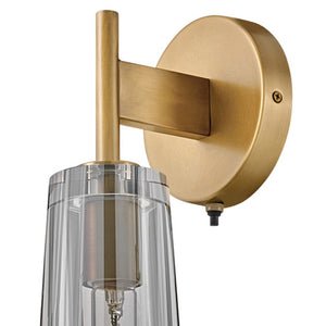 Cosette 5" One Light Large Sconce, Heritage Brass / Smoke Crystal