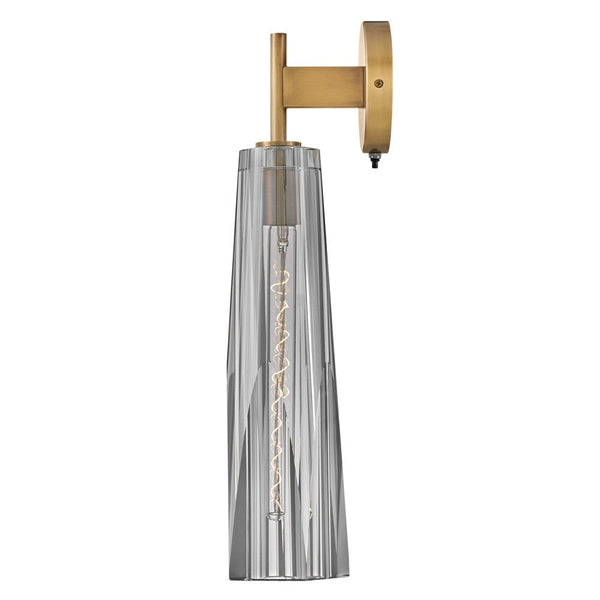 Cosette 5" Large Single Light Sconce, Heritage Brass / Smoke Crystal