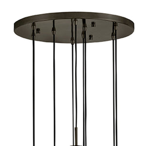Cosette 20" Nine Lights Large Adjustable Pendant, Black Oxide
