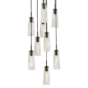 Cosette 20" Nine Lights Large Adjustable Pendant, Black Oxide