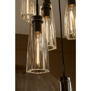 Cosette 20" Nine Lights Large Adjustable Pendant, Black Oxide